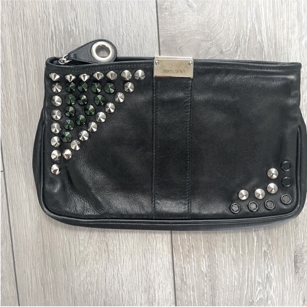 Jimmy Choo Black Studded Clutch Bag